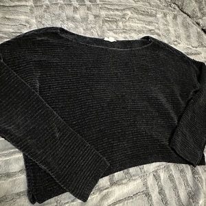 Garage boatneck black cropped sweater